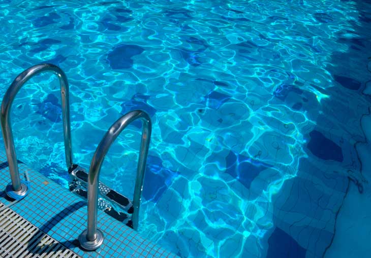 Mit einem Kescher kann man den Pool von Laub und Insekten reinigen (©Foto:: iStock Mettus)